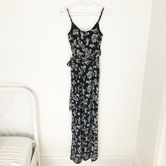 Michael Kors Glam Fleur Floral Wrap Tie Jumpsuit - Picture 8 of 10